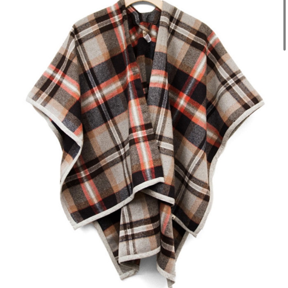 ISO Bridge & Burn Plaid Poncho